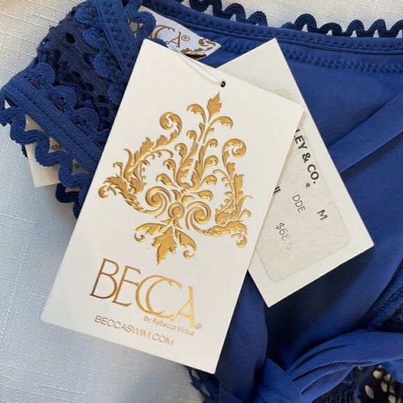 BECCASWIM BLUE LACE PADDED BIKINI TOP.  NEW WITH TAGS. - Picture 4 of 10